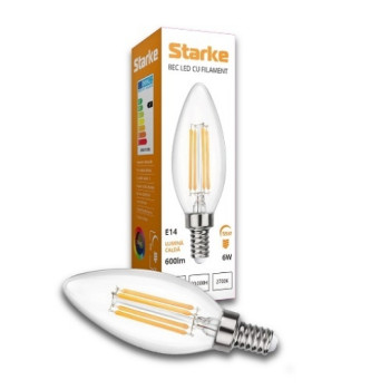 Bec LED Starke Vintage 6W B35 E14 600lm 2700k ST00730