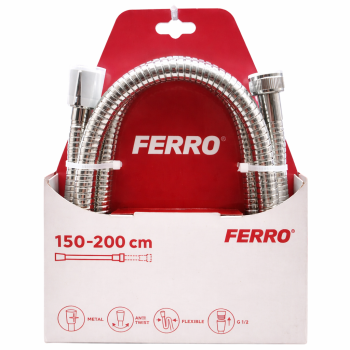 Cordon dus extensibil Ferro 1/2x1/2,cu manta metalica,1.50 - 2.00m
