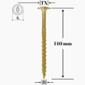 Surub Dulgherie Cap Plat 8x140