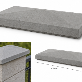 Capac stalp 26X42x6 gri  30buc/pal
