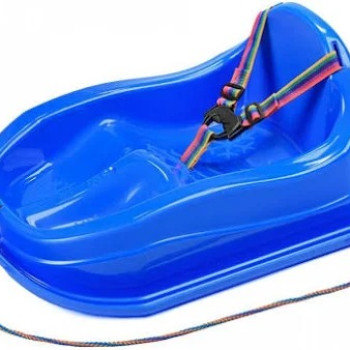 Sanie bob Marmat baby cu centura albastru/rosu 6746