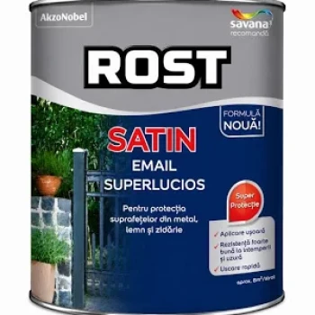 Rost satin email superlucios negru 0.6l