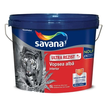 Savana Ultra Rezist Vopsea Ultralavabila Superalba Interior 15L