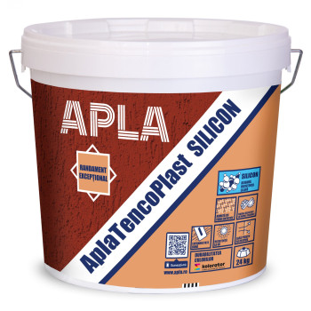 Tencuiala Aplatencoplast cu silicon  scoarta de copac TDS  2MM Pastel alba 24KG