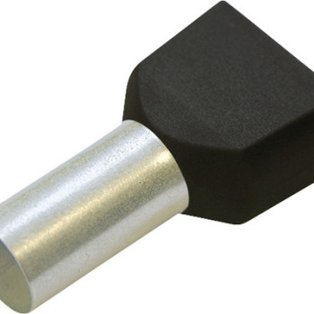 Pini dubli negri pt cablu 2x1.5mm punga 50buc TE1508_ST01050