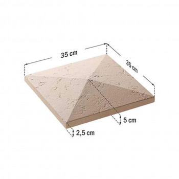 Capac stalp gard Roma 35x35-5cm Smoke  40 bucati/palet