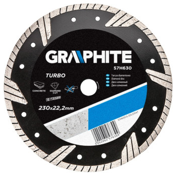 Disc diamantat 230mm, Turbo continuu