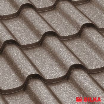 Tigla metalica Bilka Romanic 35 Ral 8019 Grandemat 0.5mm