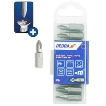 Capete de surubelnita Phillips PH2X25mm 10 buc cutie din plastic